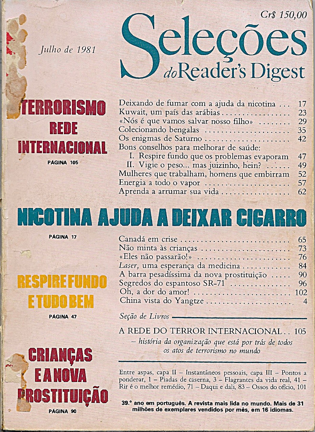 Revista Seleções do Reader's Digest - Ano 1981