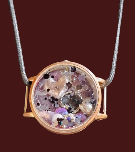 Black Hearts Watch Pendant Necklace