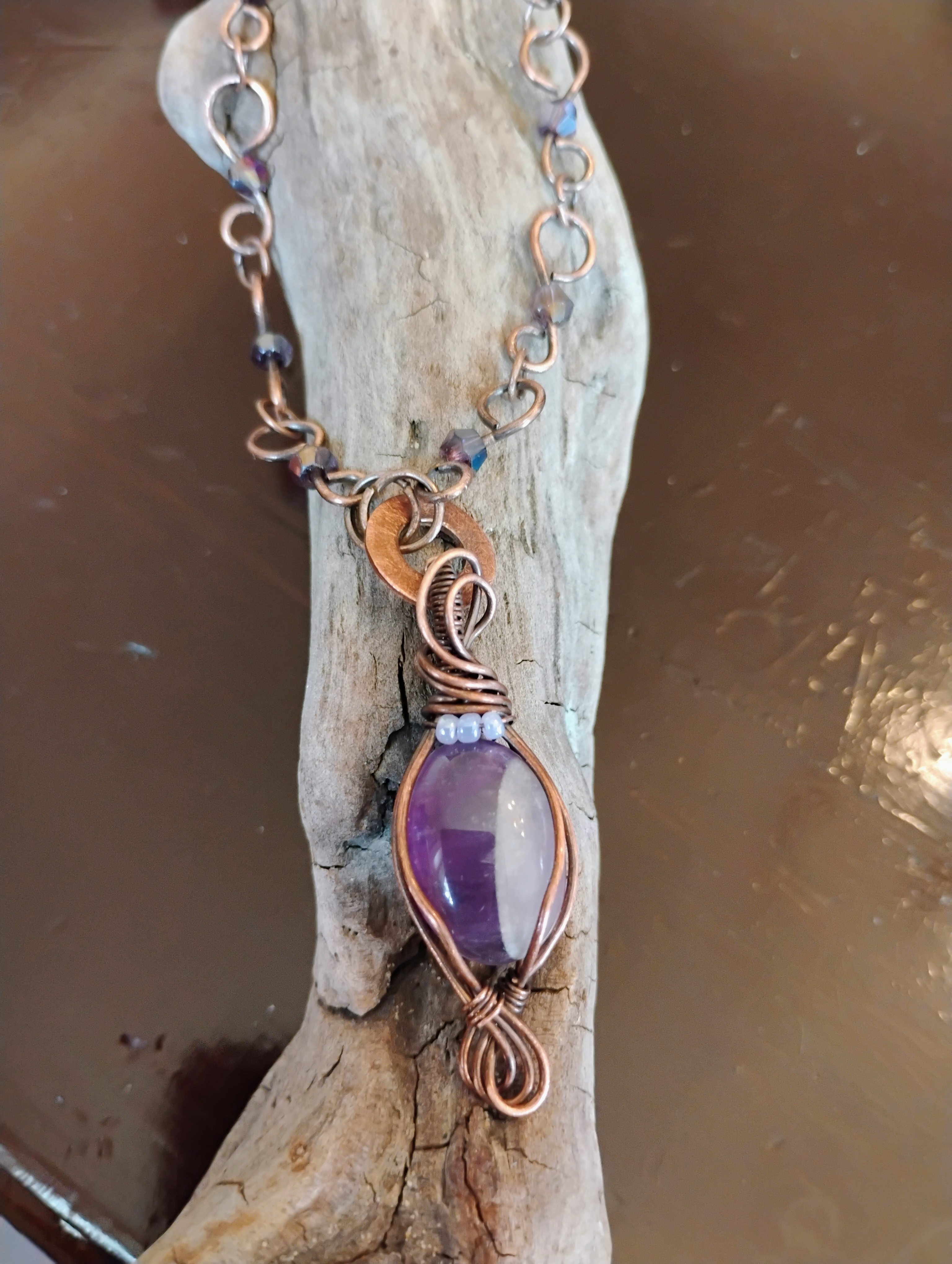 Handcrafted Amethyst Wire Wrapped Necklace
