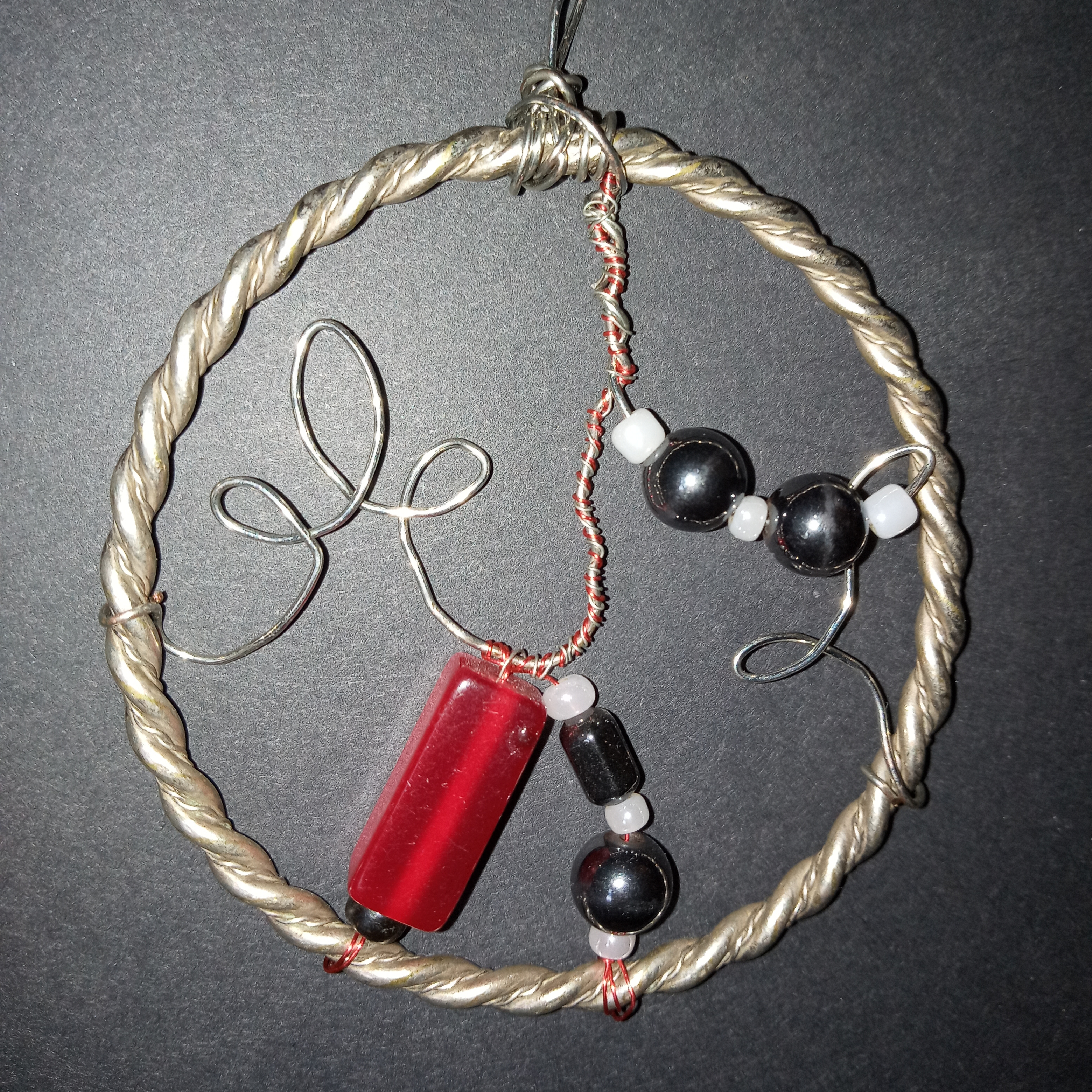 Wire and Bead Hanging Sun Catcher