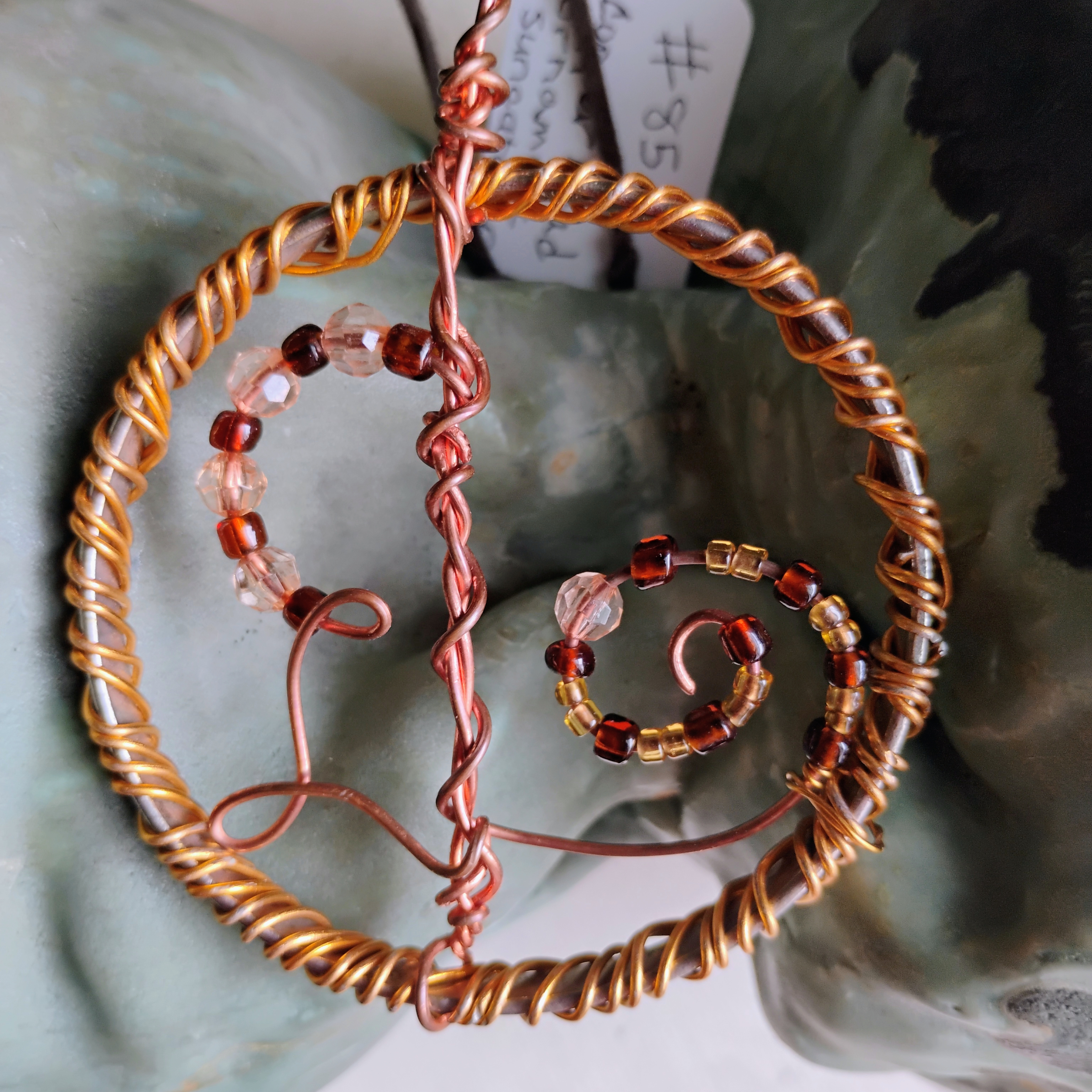 Copper toned Wire-Wrapped Sun Catcher