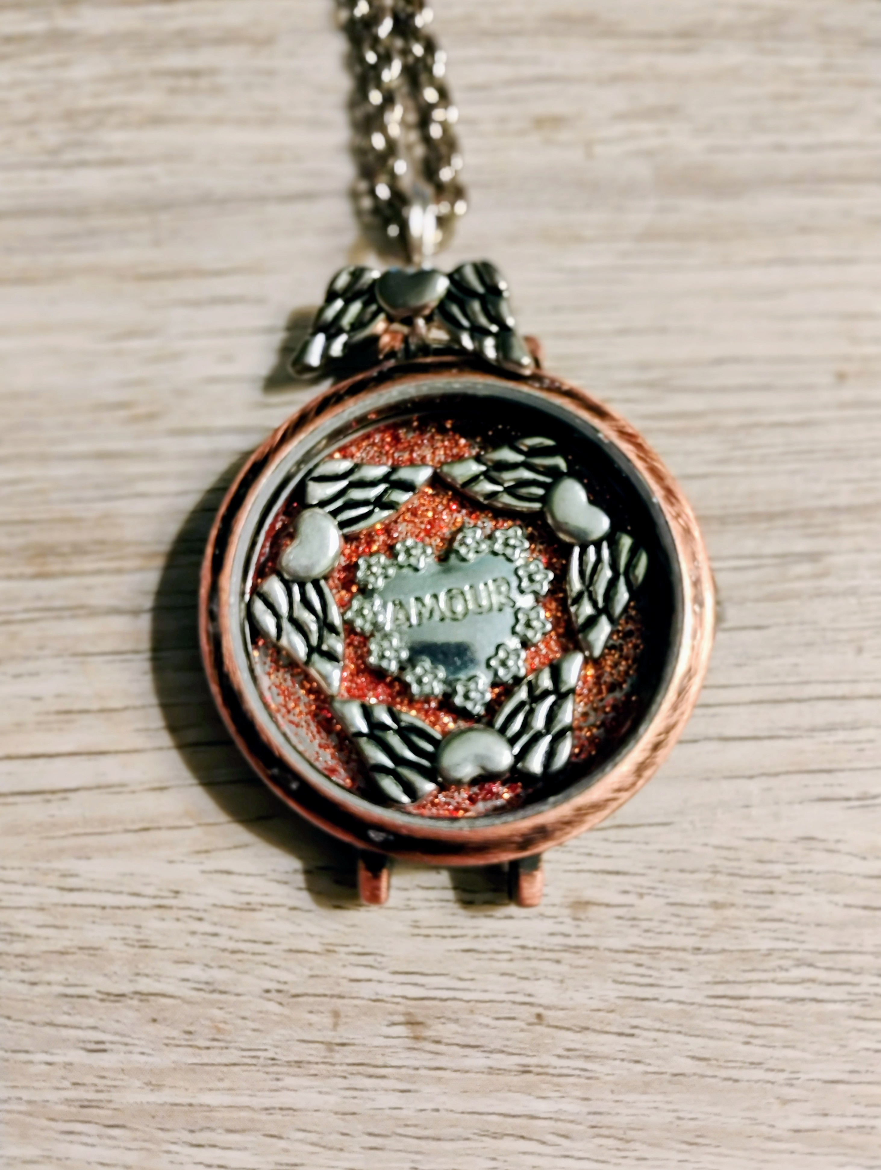 Vintage Amour Watch Pendant Necklace