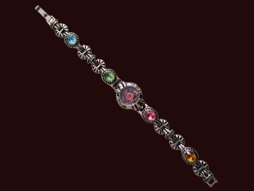 Colorful Gemstone Silver toned Bracelet