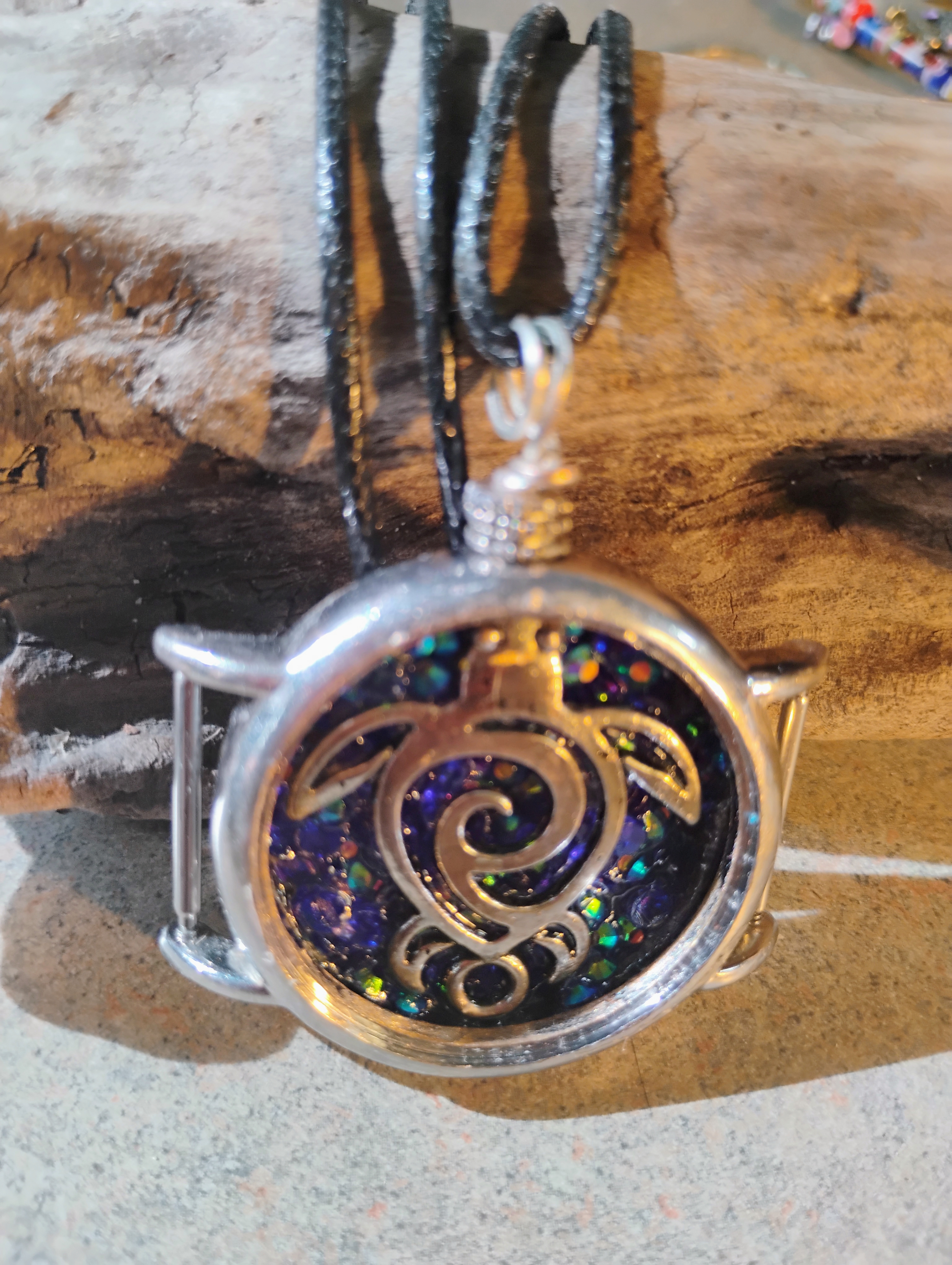 Turtle Glitter Watch Pendant Necklace