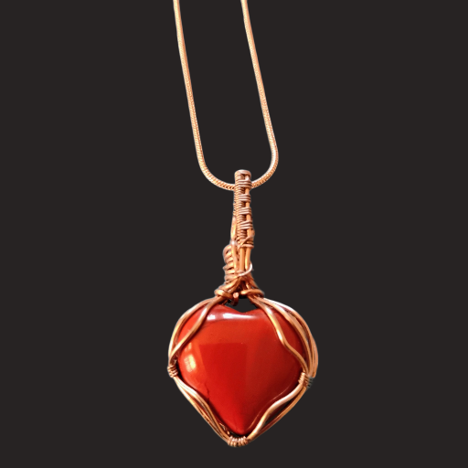 Handcrafted Cornelian Heart Pendant Necklace