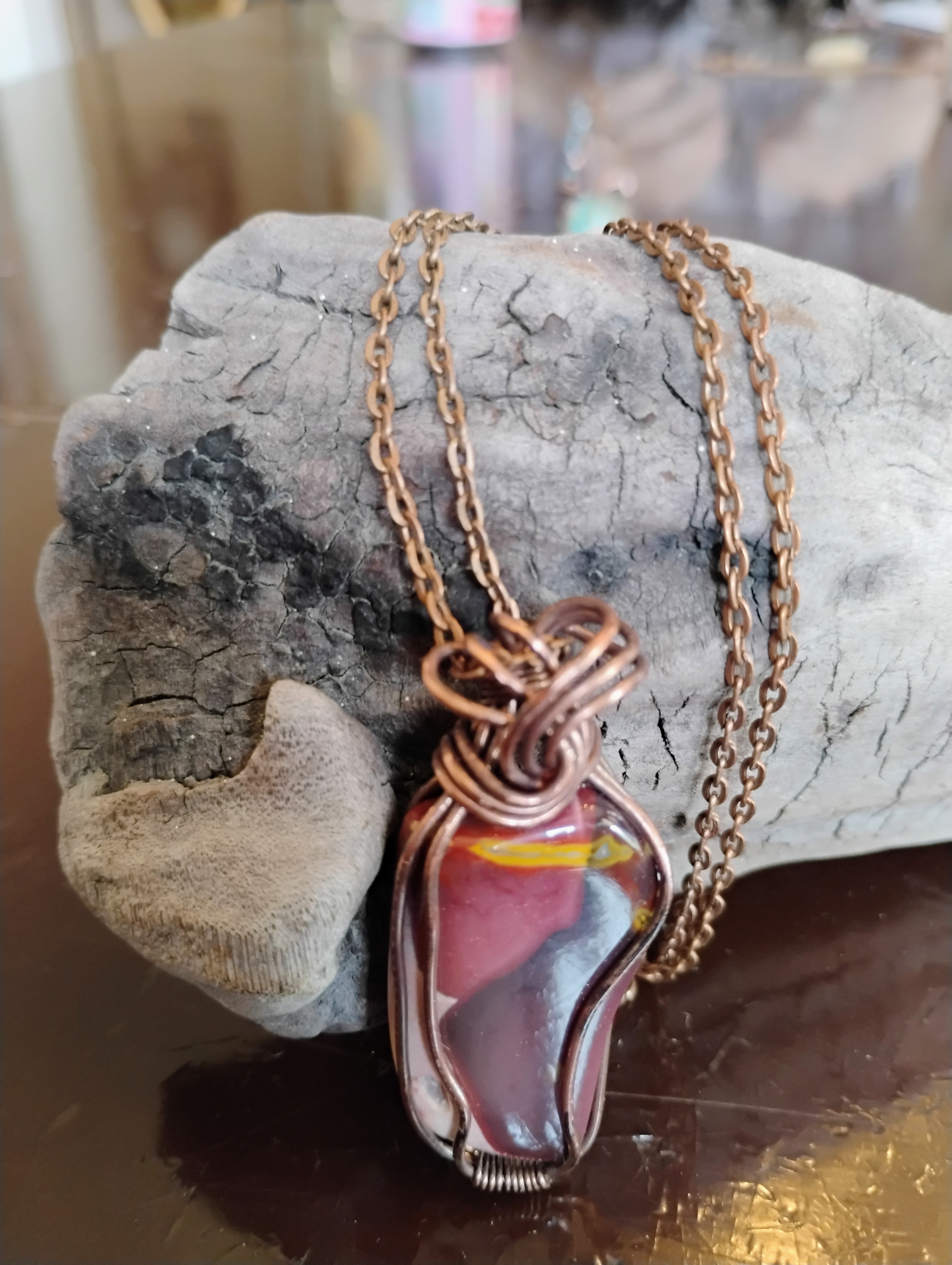 Wire Wrapped Stone Necklace