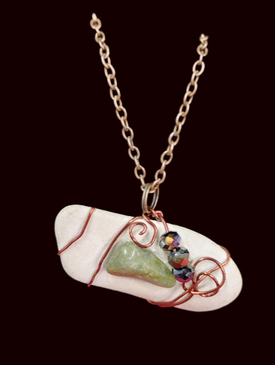 Handcrafted Stone and Wire Pendant Necklace