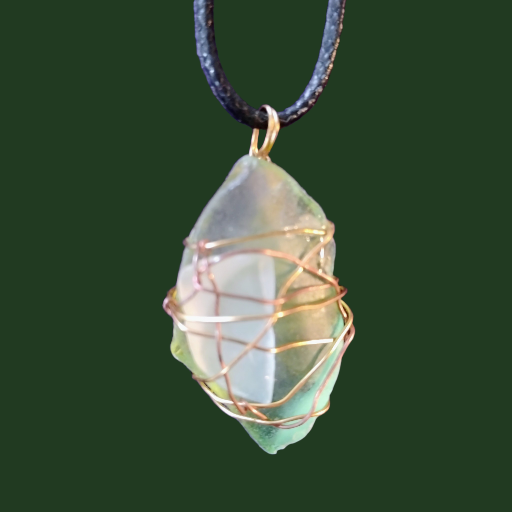 Wire Wrapped Sea Glass Pendant