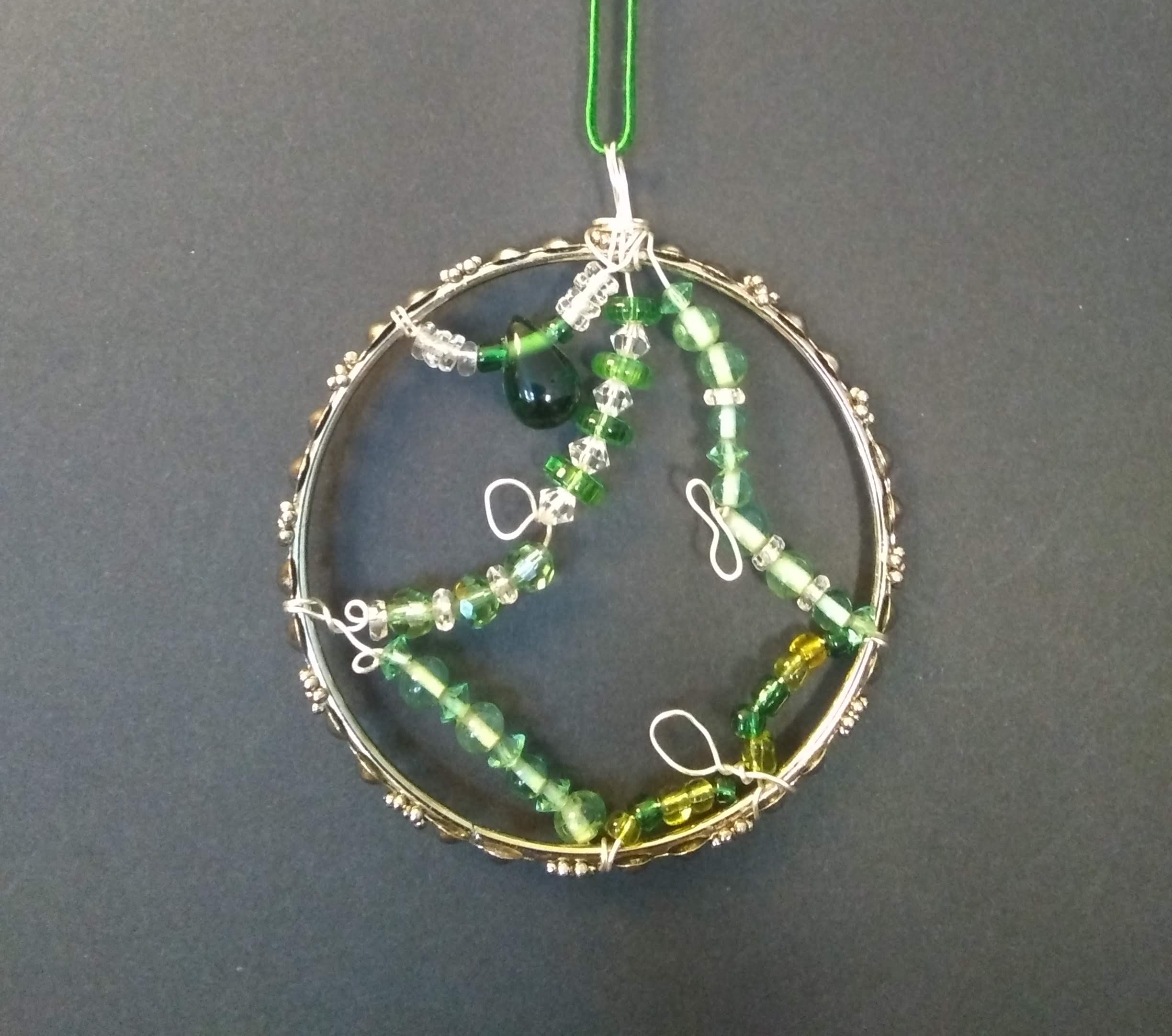 Green Beaded Sun Catcher
