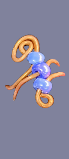 Blue Bead Copper Ring