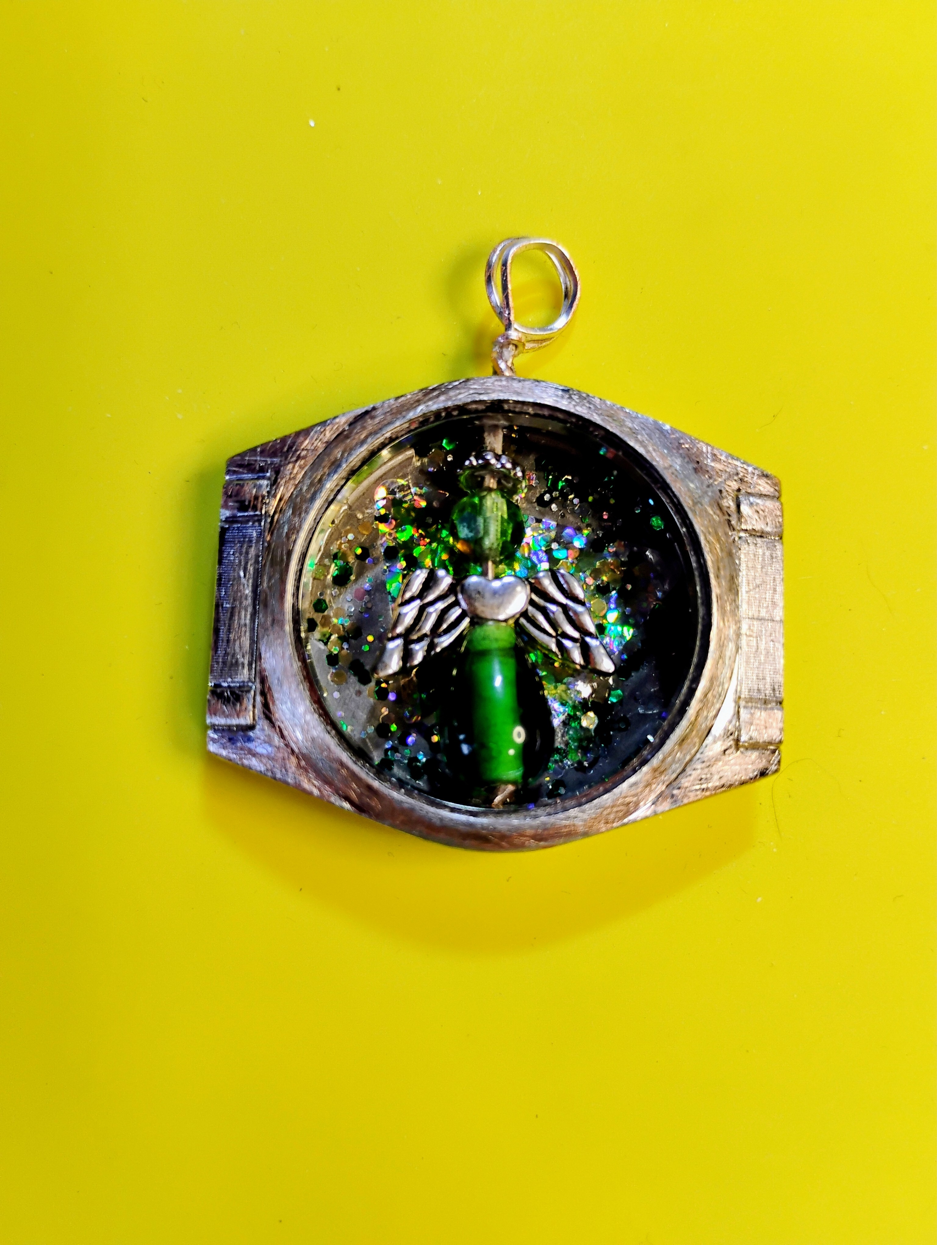 Handcrafted Angel  Watch Pendant Necklace