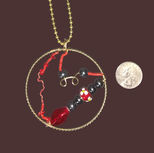 Hematite/Red Bead Sun Catcher