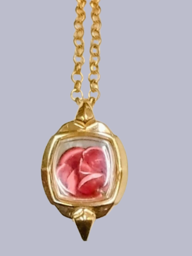 Gold Floral Watch Pendant Necklace