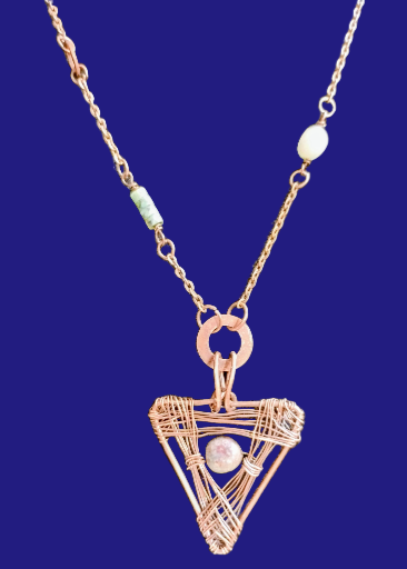 Wire Wrapped Triangle Pendant Necklace