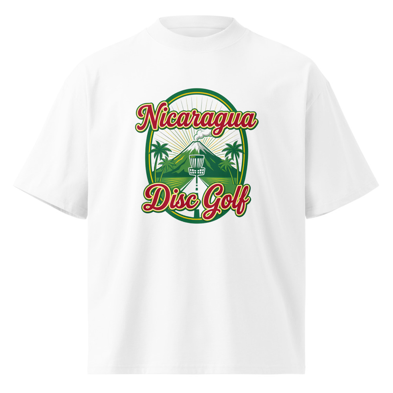 Nicaragua Disc Golf - Unisex organic oversized high neck t-shirt