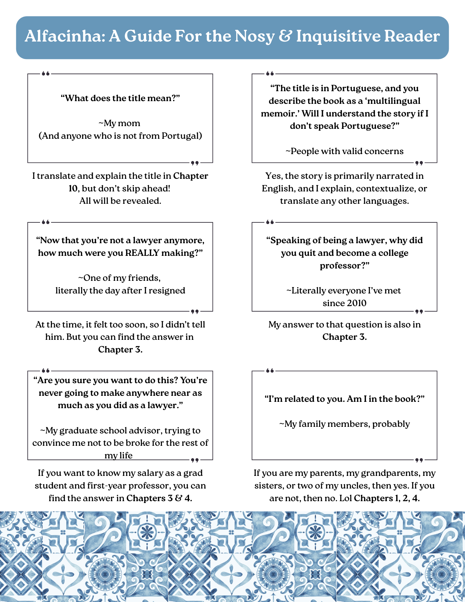 A Guide for the Nosy & Inquisitive Reader