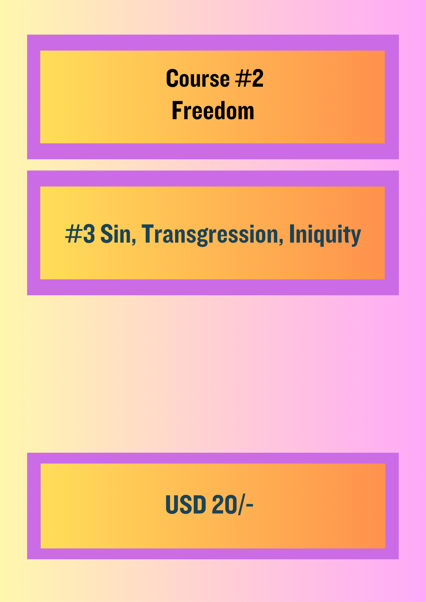Course #2 Freedom: Module 3: Sin, Transgression, Iniquity