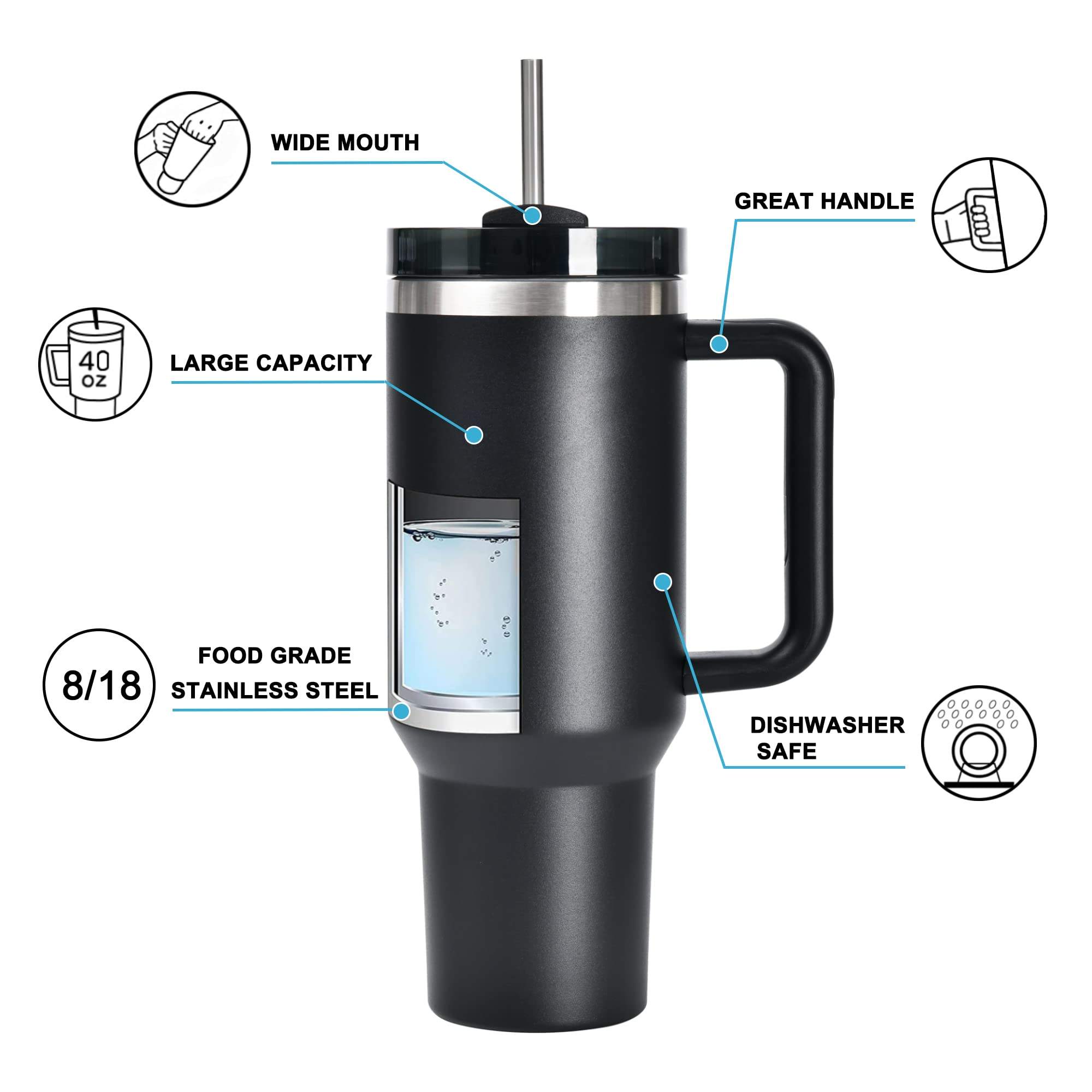 Premium Insulated Coffee Tumbler with Straw