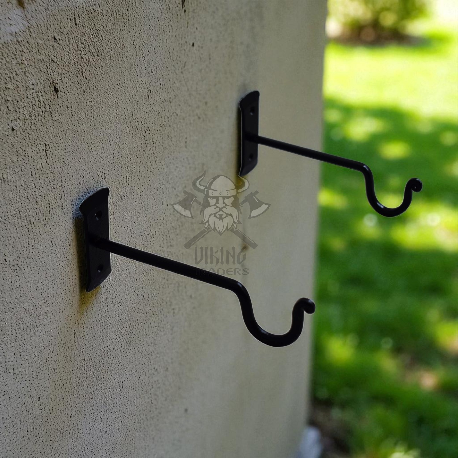 Wall-Mounted Black Metal Bracket Set