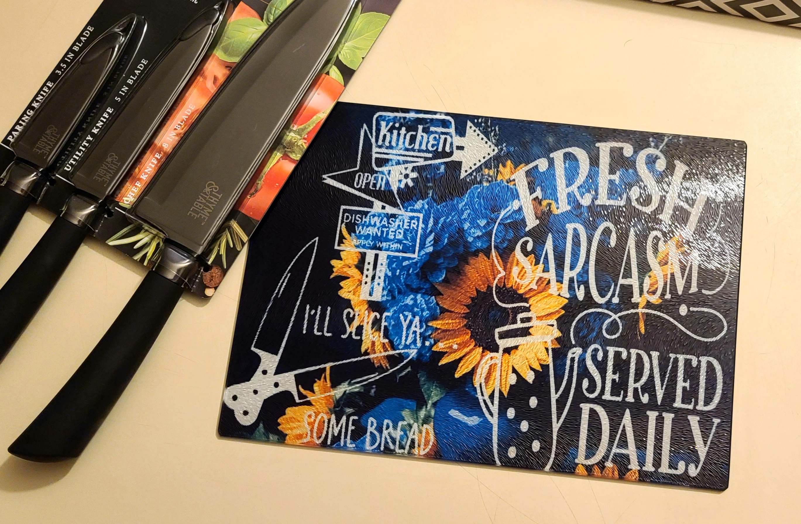 Personalized glass cutting Board