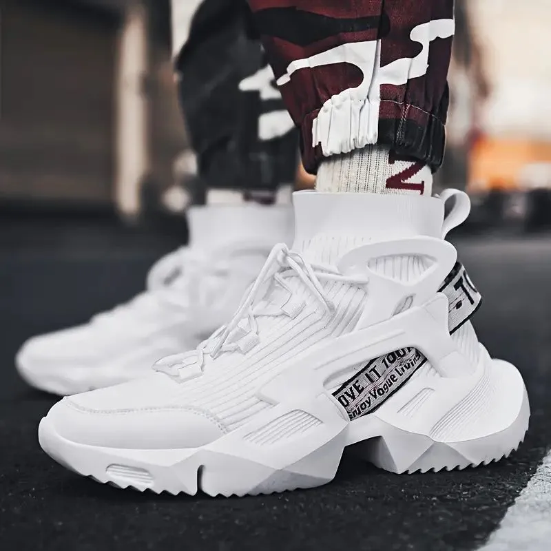 Futuristic White Chunky Sneakers