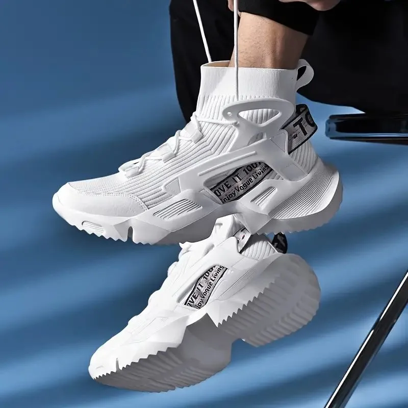 Futuristic White Chunky Sneakers