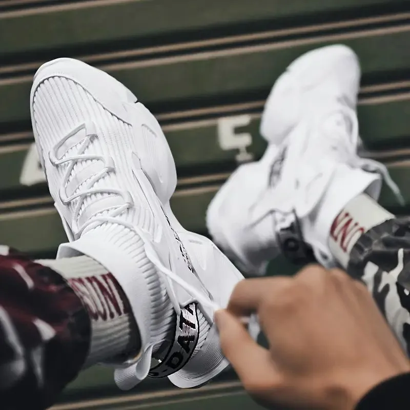 Futuristic White Chunky Sneakers