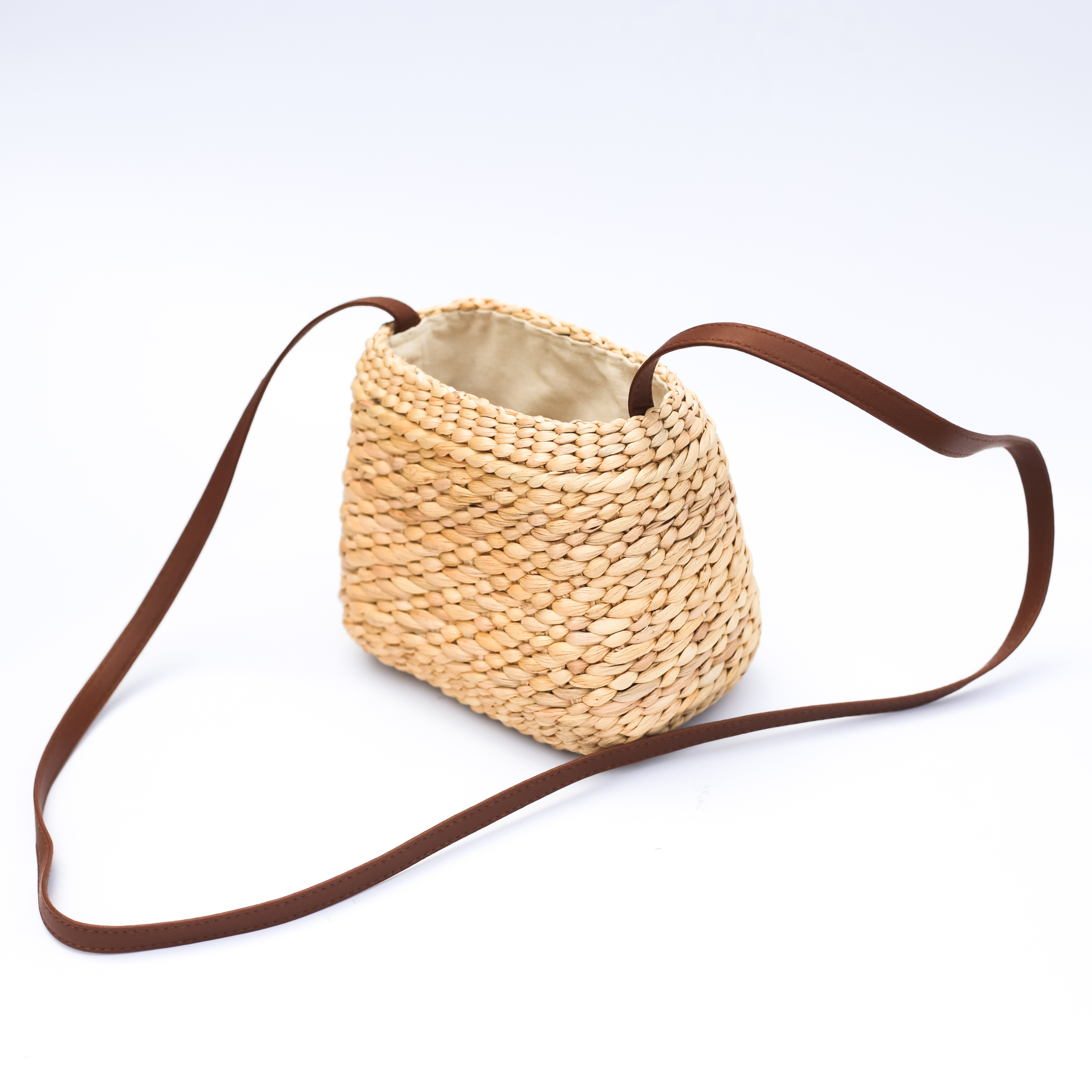 Shaped Woven Water Hyacinth Bag
