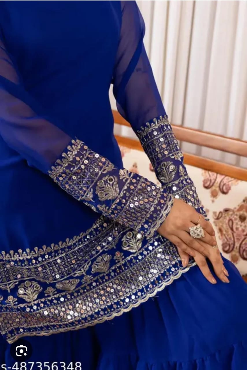 Royal Blue Embroidered Dress