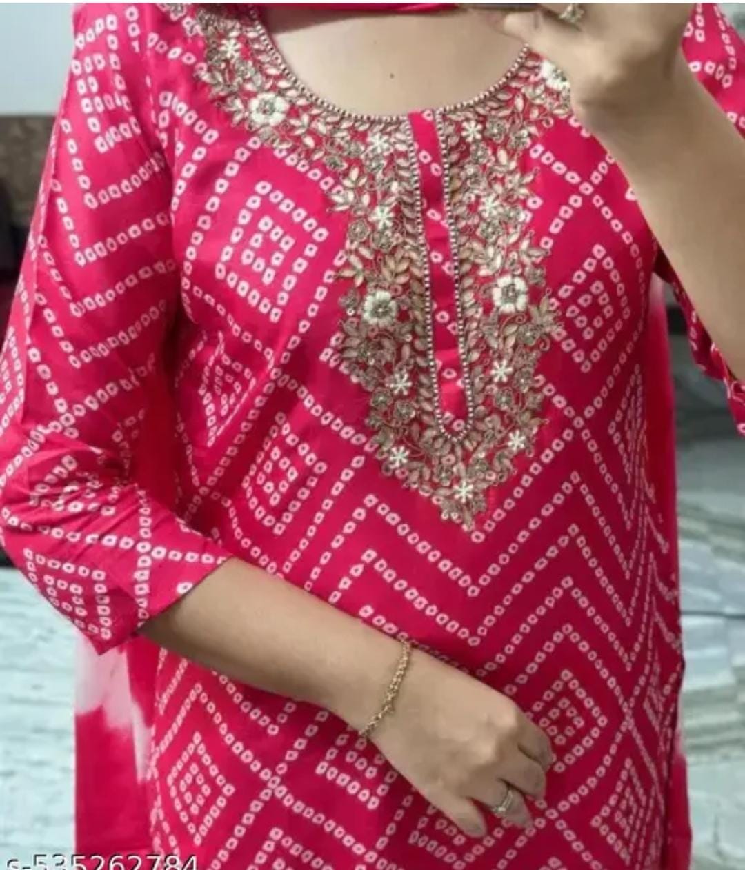 Pink Embroidered Kurti