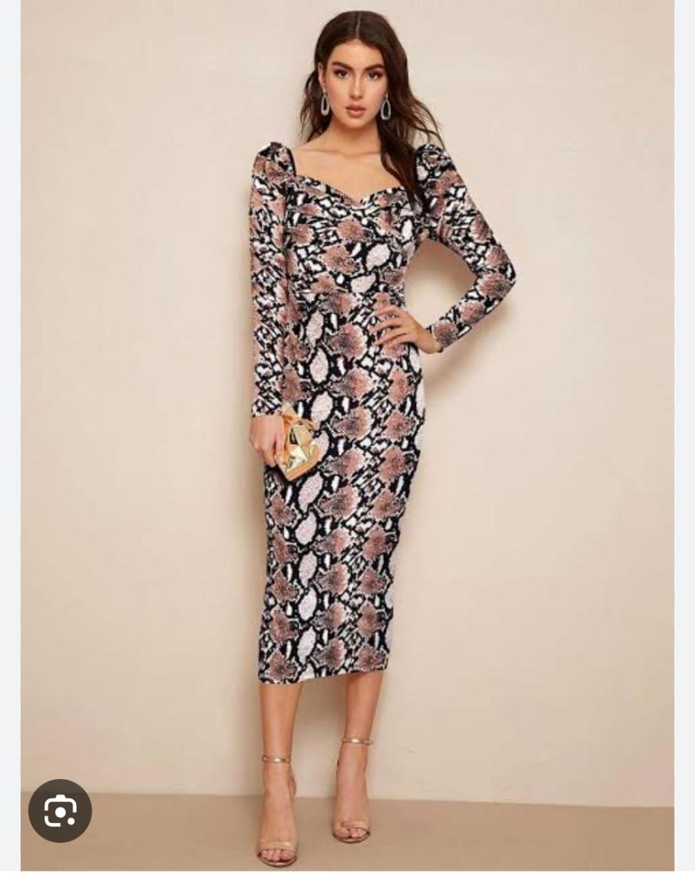 Snake Print Bodycon Dress
