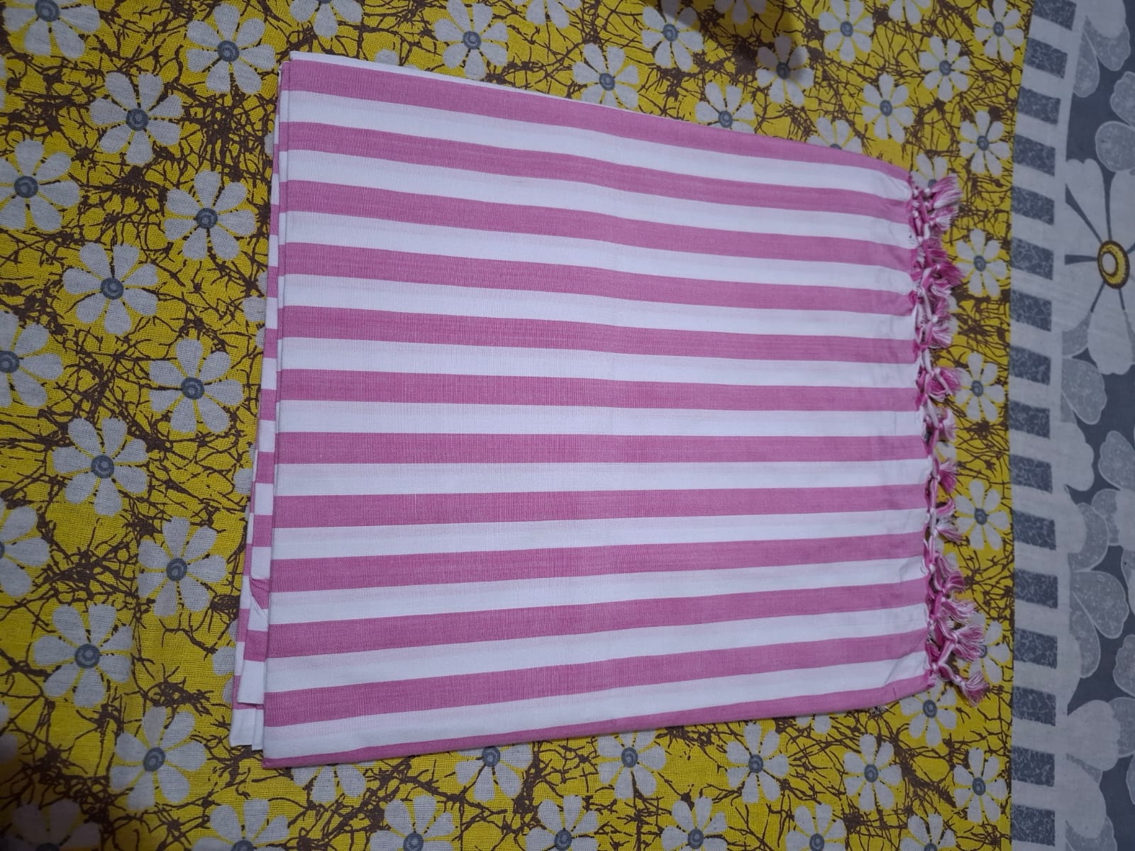 Pink Striped Bhagalpuri cotton Chadar