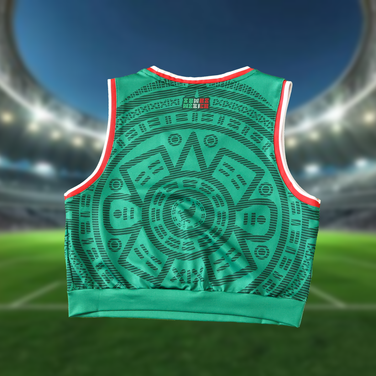 Mexico Women’s Crop Jersey Tank Top | Retro Aztec Style Soccer Fan Jersey 