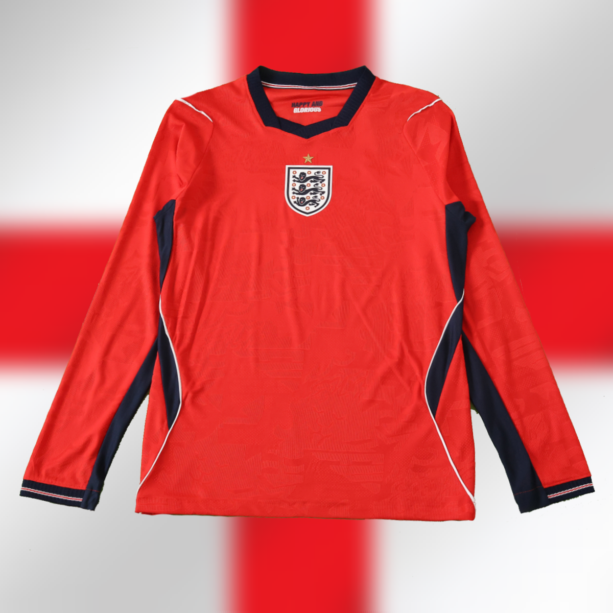 England Long Sleeve National Soccer Jersey