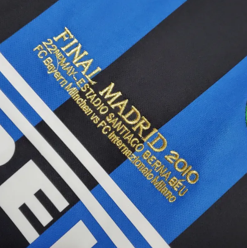 Inter Milan Retro Jersey 2010 | Blue & Black Striped Classic Football Shirt