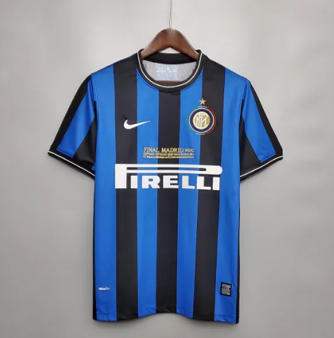 Inter Milan Retro Jersey 2010 | Blue & Black Striped Classic Football Shirt