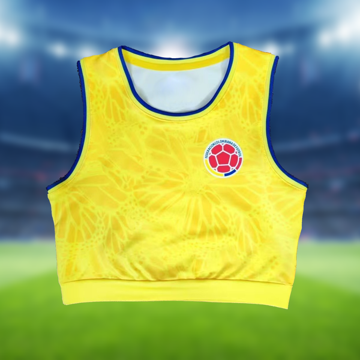 Colombia Soccer Jersey Tank | Sleeveless Cropped Top