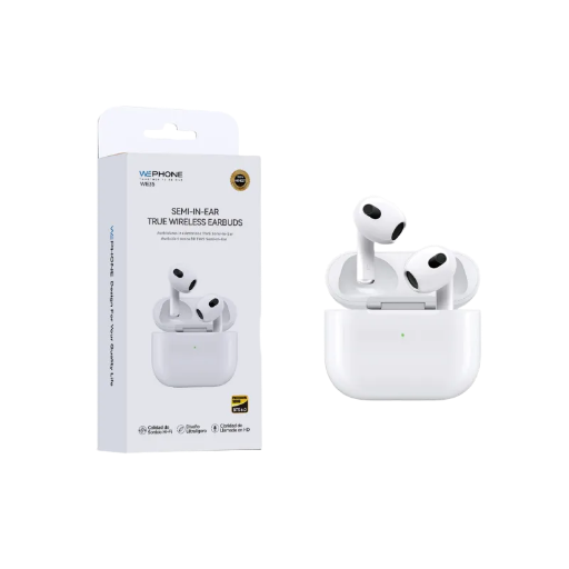 Wephone Auriculares Inalámbricos TWS Semi-In-Ear Compactos Hi-Fi · Bluetooth 6.0 · Carga Tipo C