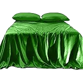 Green Satin Bed Sheet Set