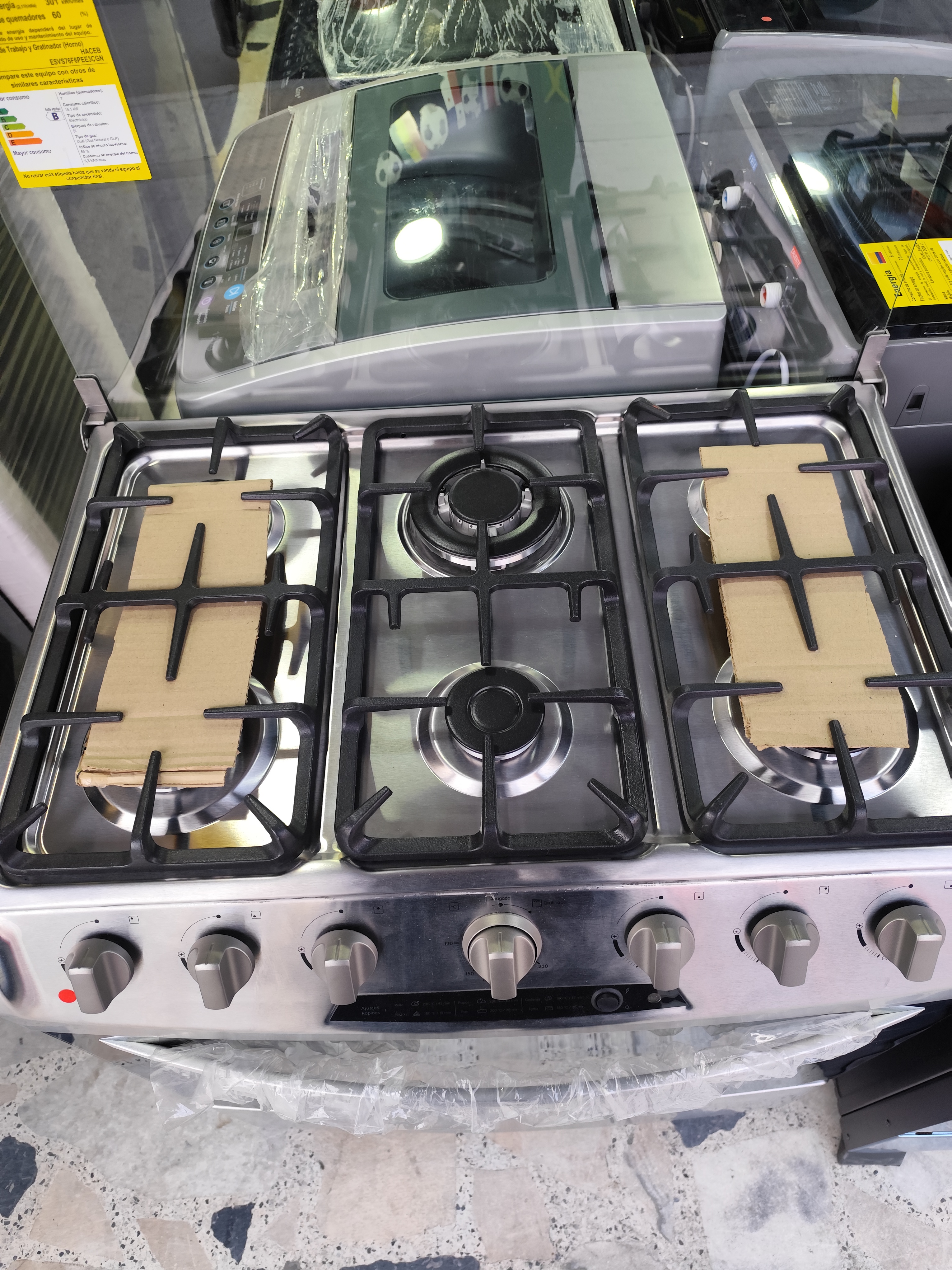 Estufa de piso HACEB 6 puestos horno gratinador 