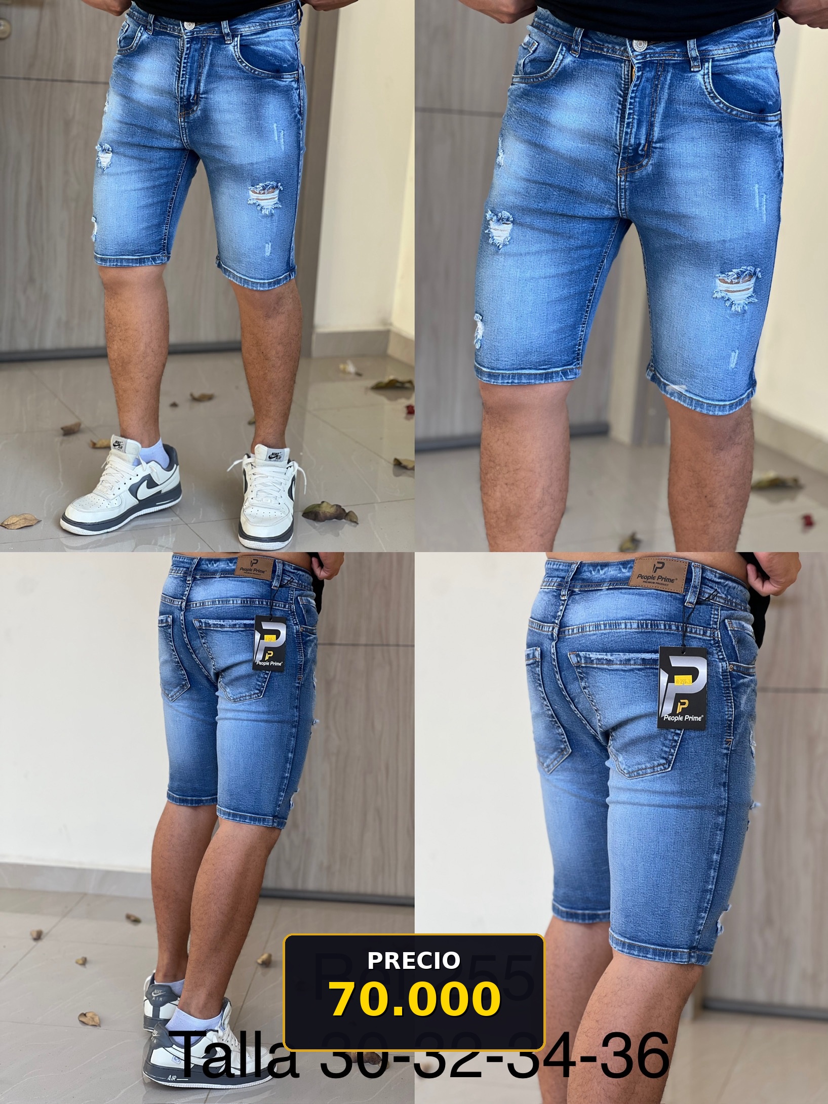Bermuda de mezclilla para hombre