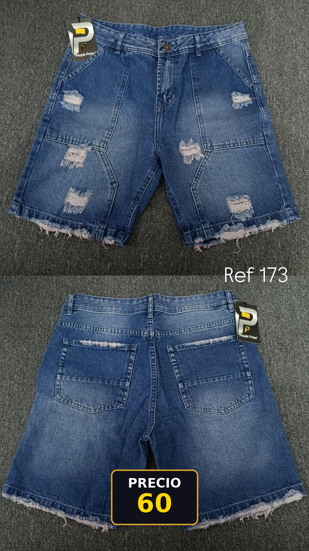 Shorts de mezclilla desgastados