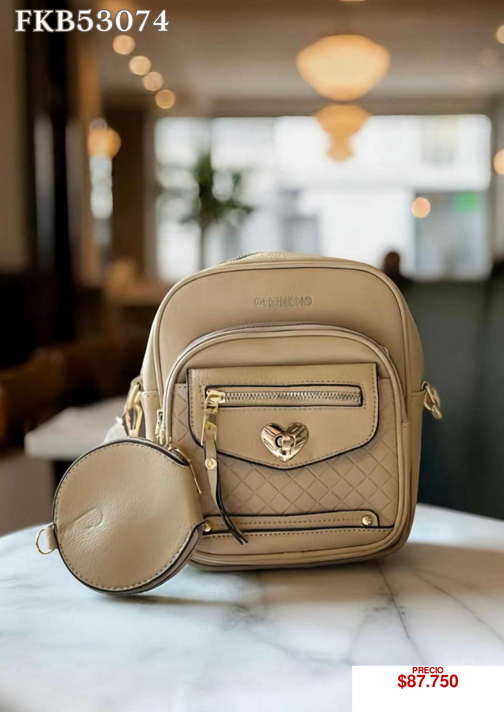 Mochila beige elegante