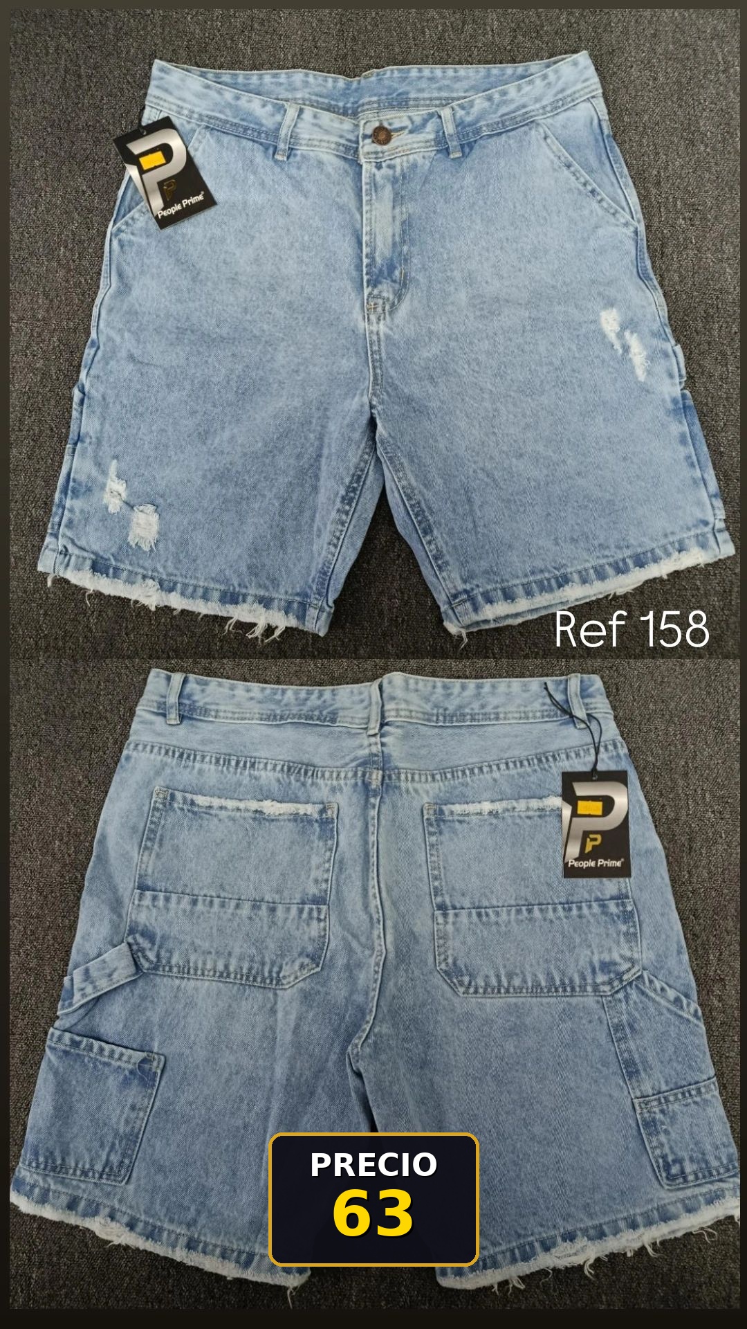 Shorts de mezclilla unisex