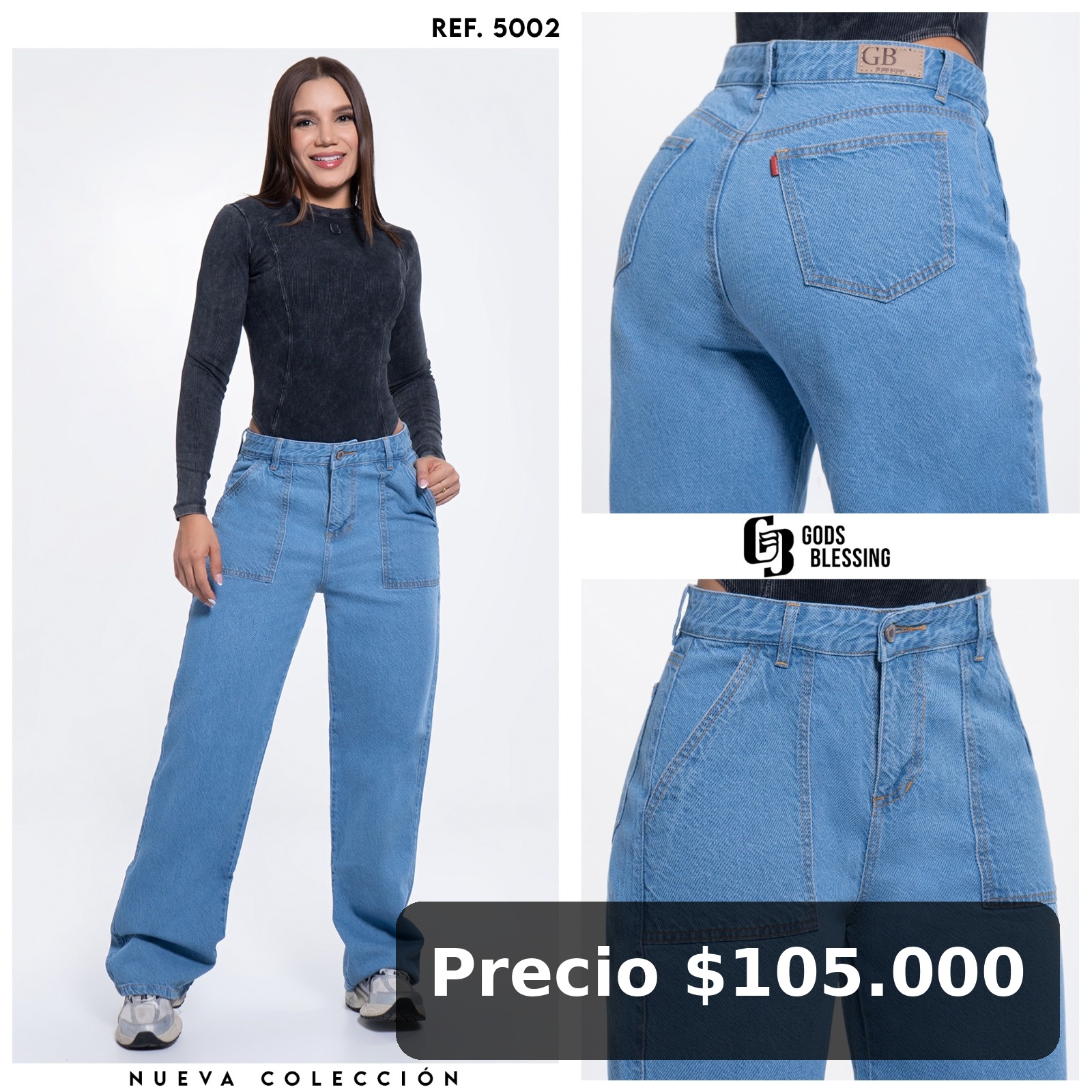 Jeans Wide Leg Azul
