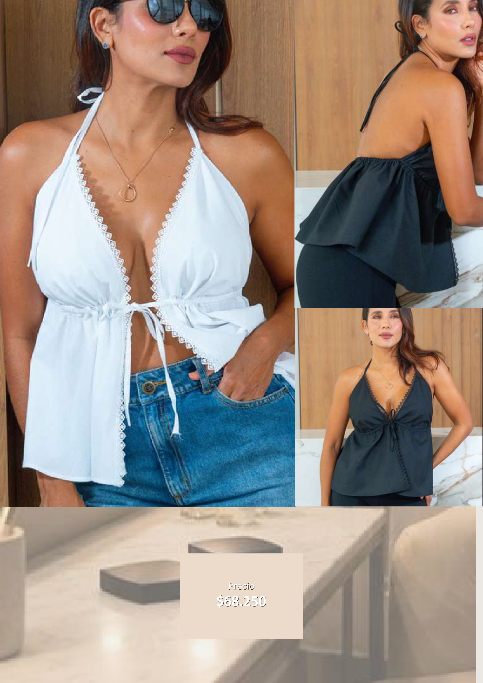 Blusa Halter con Volantes