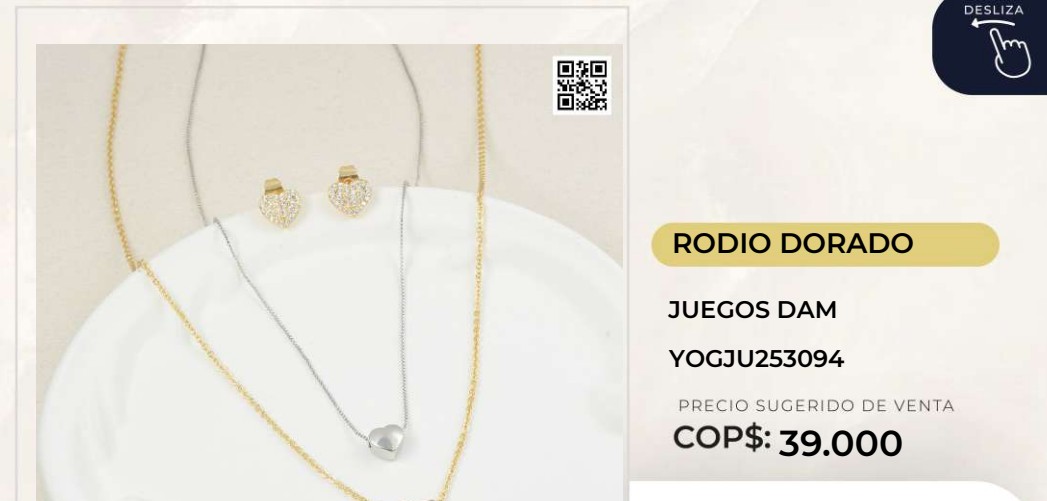 Juego de Bisutería Rodio Dorado