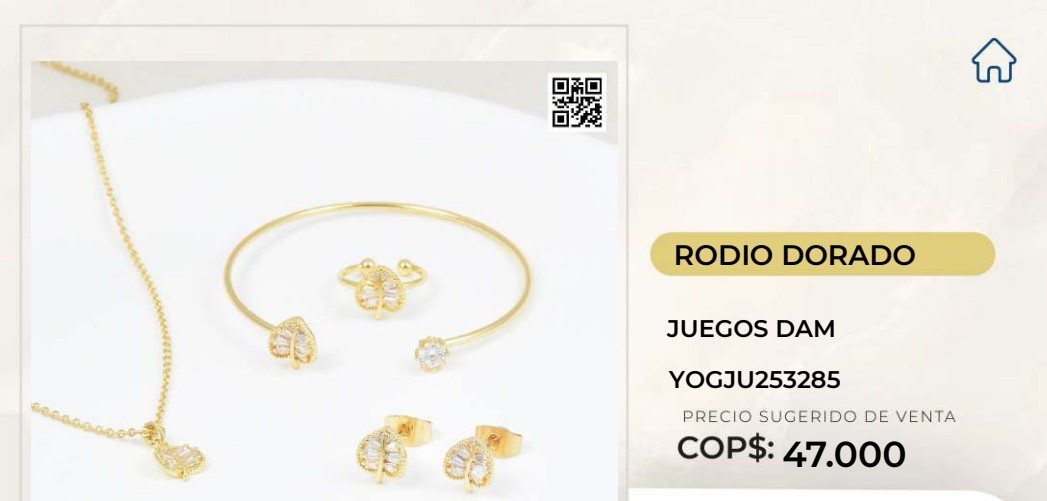 Set de joyería en rodio dorado