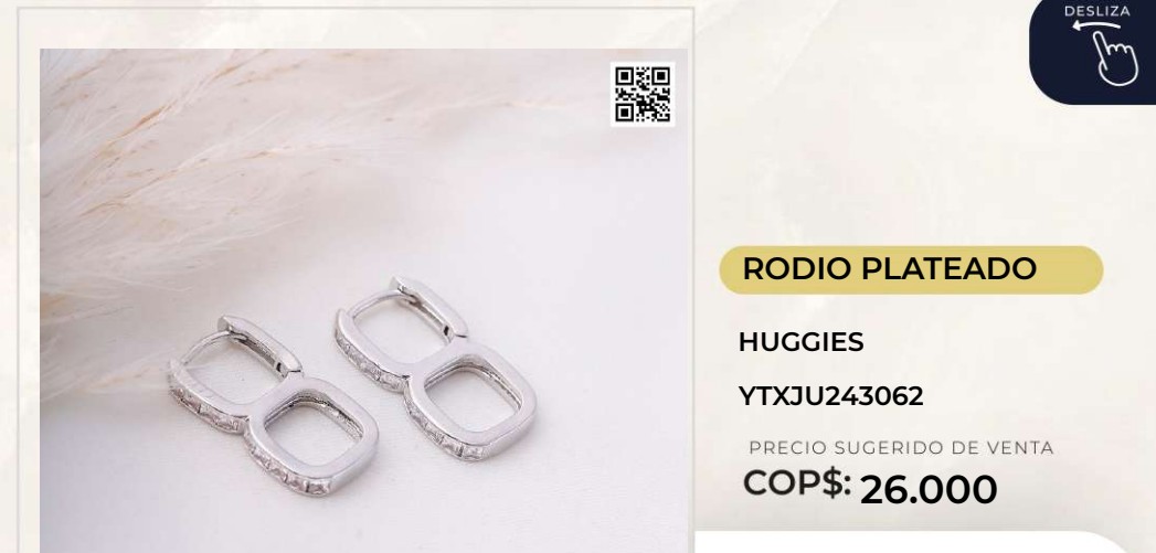 Huggies de Rodio Plateado