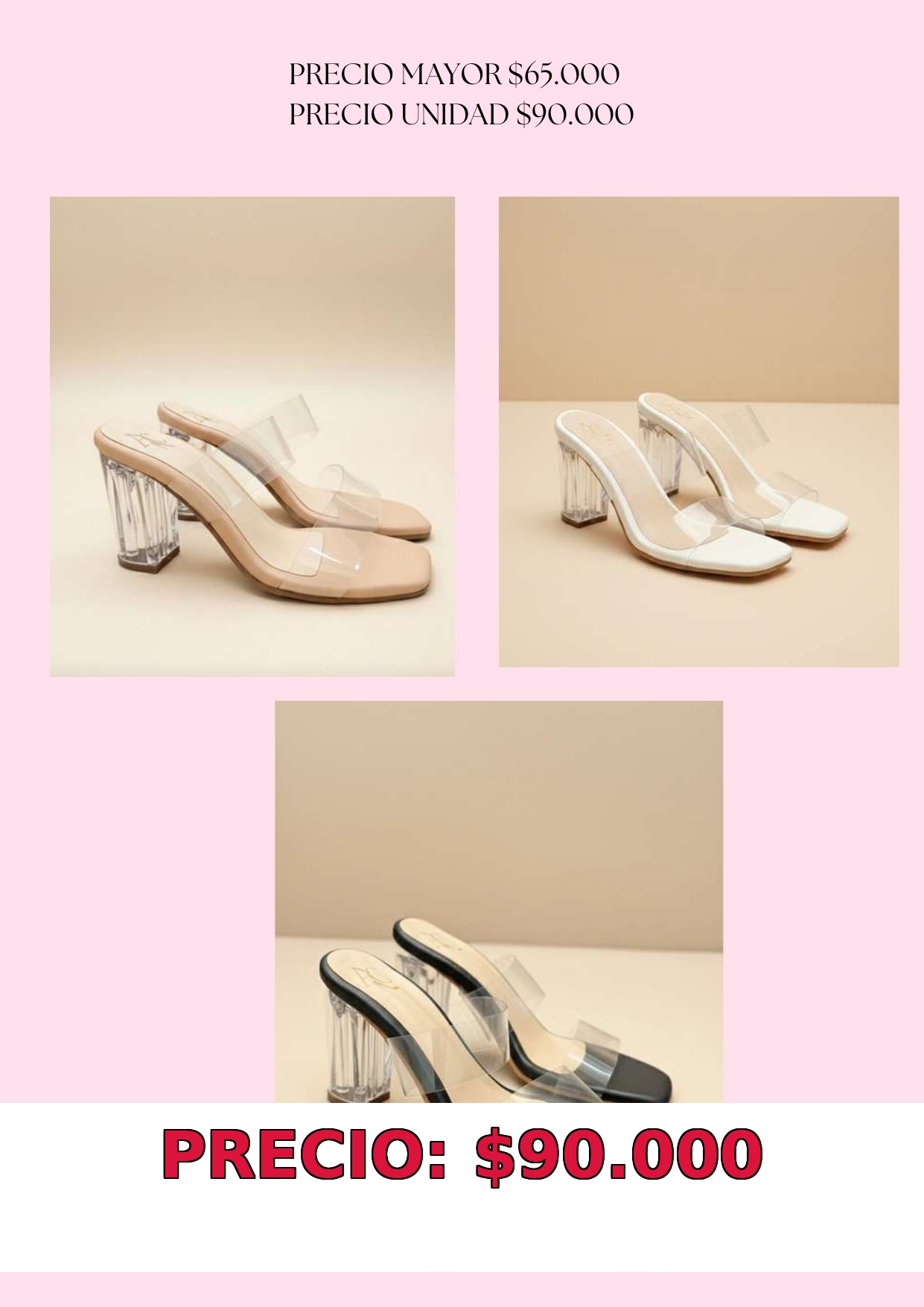 Zapatos de tacón transparente